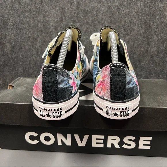 Converse Black Floral Women's Sneakers - Picture 6 of 14